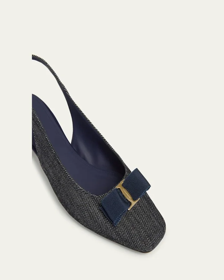 Rivada Denim Bow Slingback Pumps - Image 2