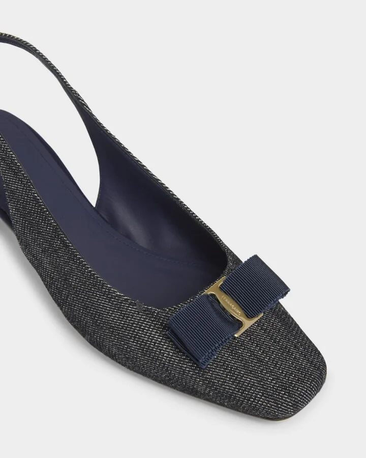 Rivada Denim Bow Slingback Pumps - Image 3