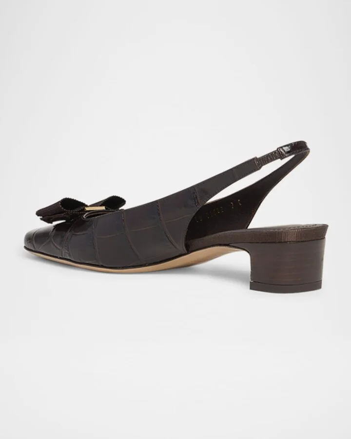 Rivada Embossed Bow Slingback Pumps - Image 2