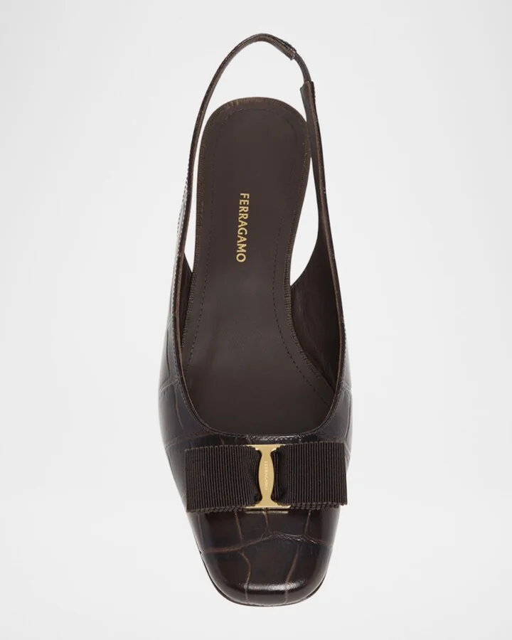 Rivada Embossed Bow Slingback Pumps - Image 3