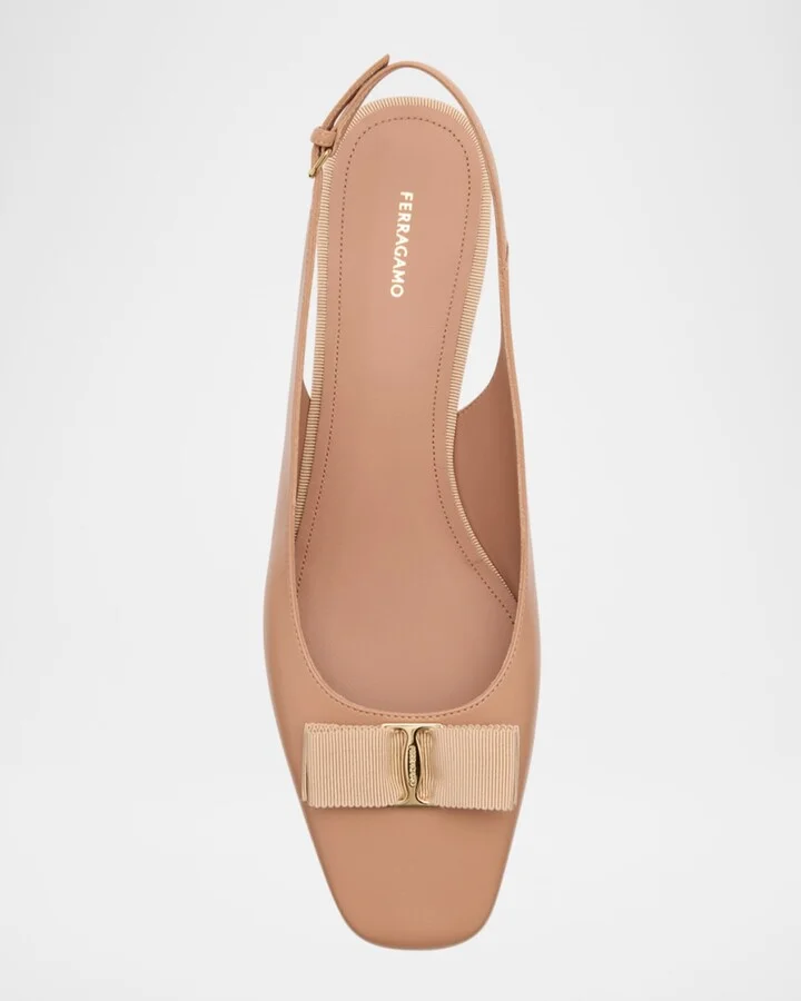 Rivada Leather Bow Slingback Pumps - Image 2