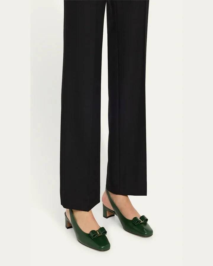 Rivada Leather Bow Slingback Pumps - Image 4