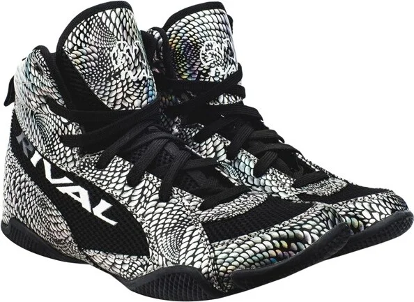 Rival Boxing Lo-Top Guerrero Boots - - Silver Snake Skin/Black