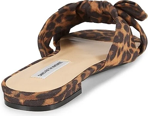 River Animal Print Leather Flat Sandals - Image 3