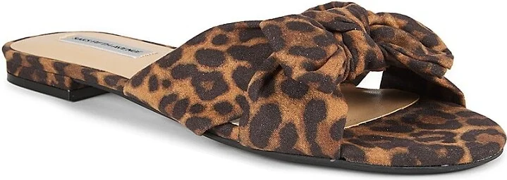 River Animal Print Leather Flat Sandals - Image 2