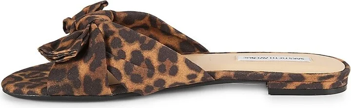 River Animal Print Leather Flat Sandals - Image 4
