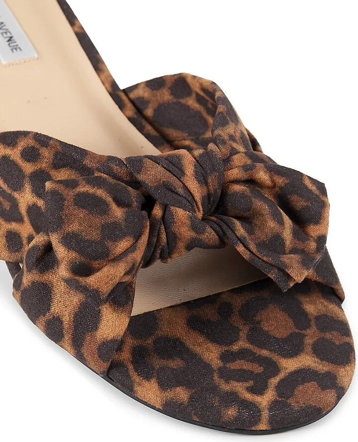 River Animal Print Leather Flat Sandals - Image 6