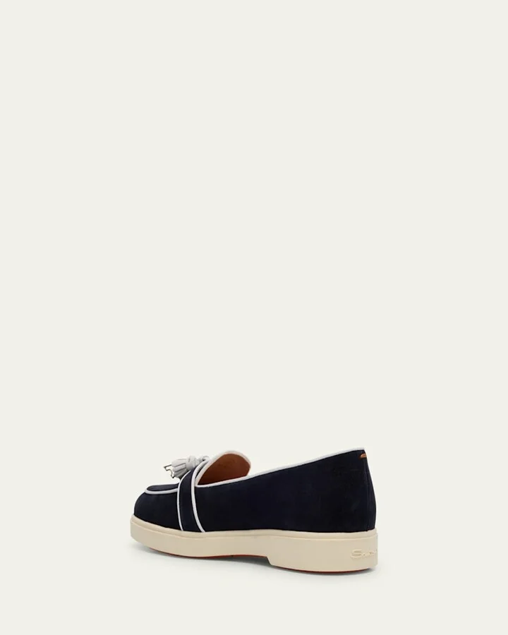 Riviera Suede Bicolor Tassel Loafers - Image 2