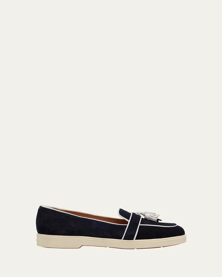 Riviera Suede Bicolor Tassel Loafers