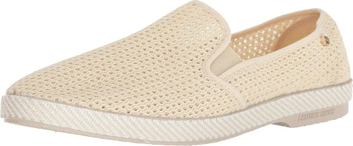 Rivieras Classic Mesh Slip-On Slip on Shoes Beige : EU 36 (US Women's 4.5) Medium, Canvas/Textile - Image 2