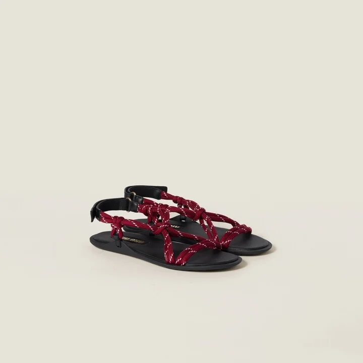 Riviere cord and leather sandals