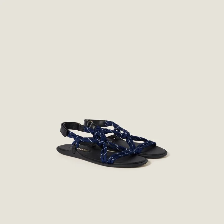 Riviere cord and leather sandals
