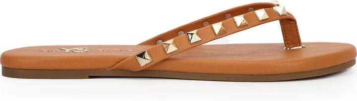 Rivington Stud Flip Flop in Cognac