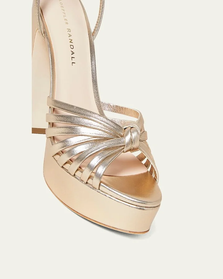 Rivka Metallic Knot Platform Sandals - Image 2