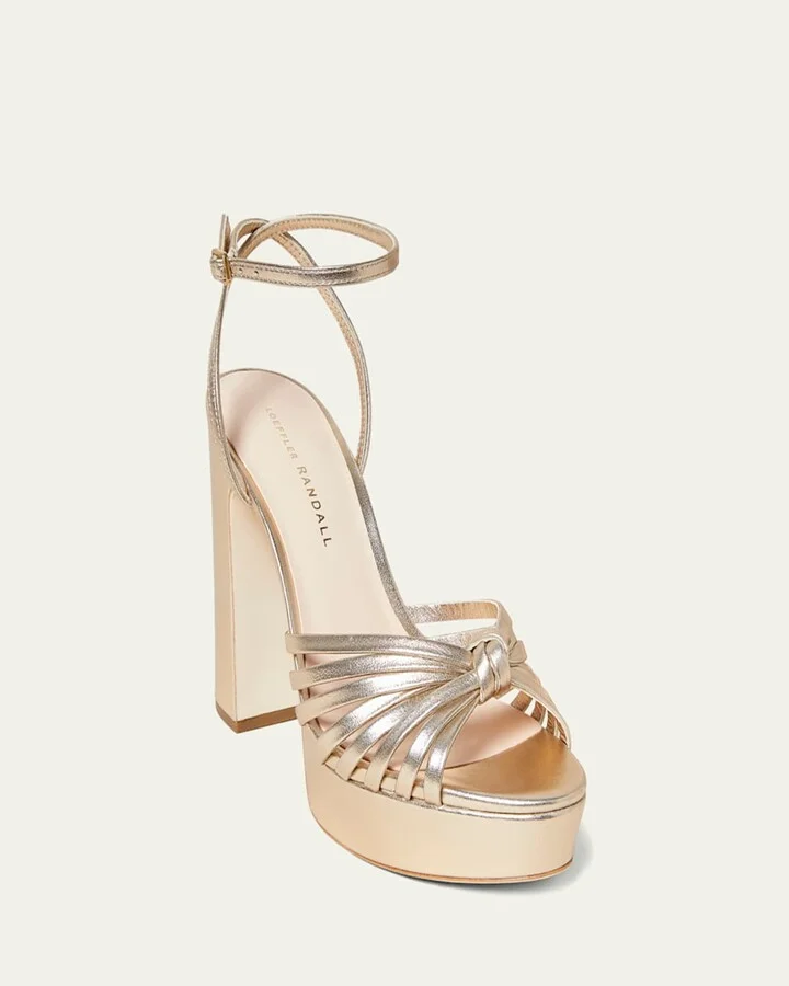 Rivka Metallic Knot Platform Sandals - Image 3