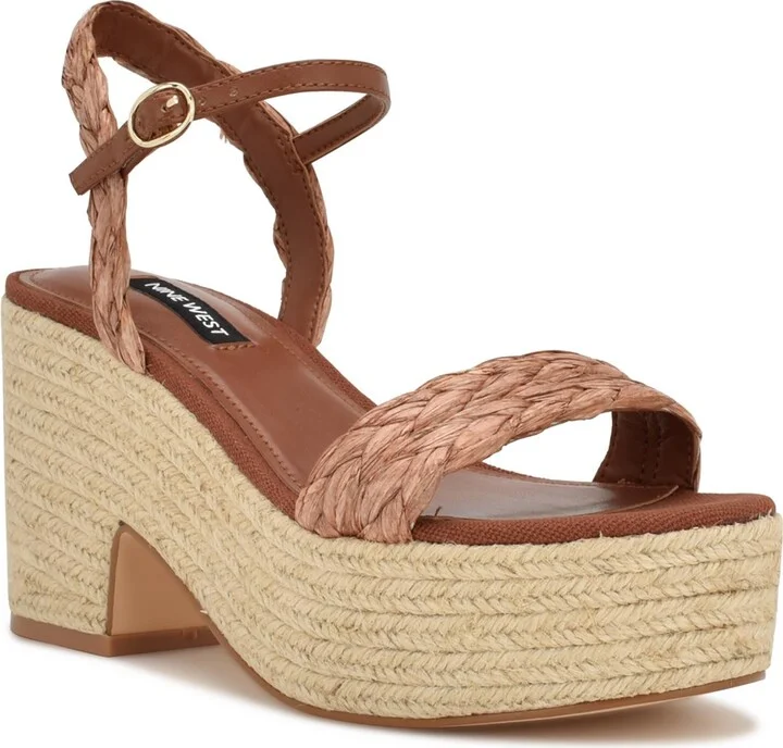 Rivva Womens Woven Ankle Heels