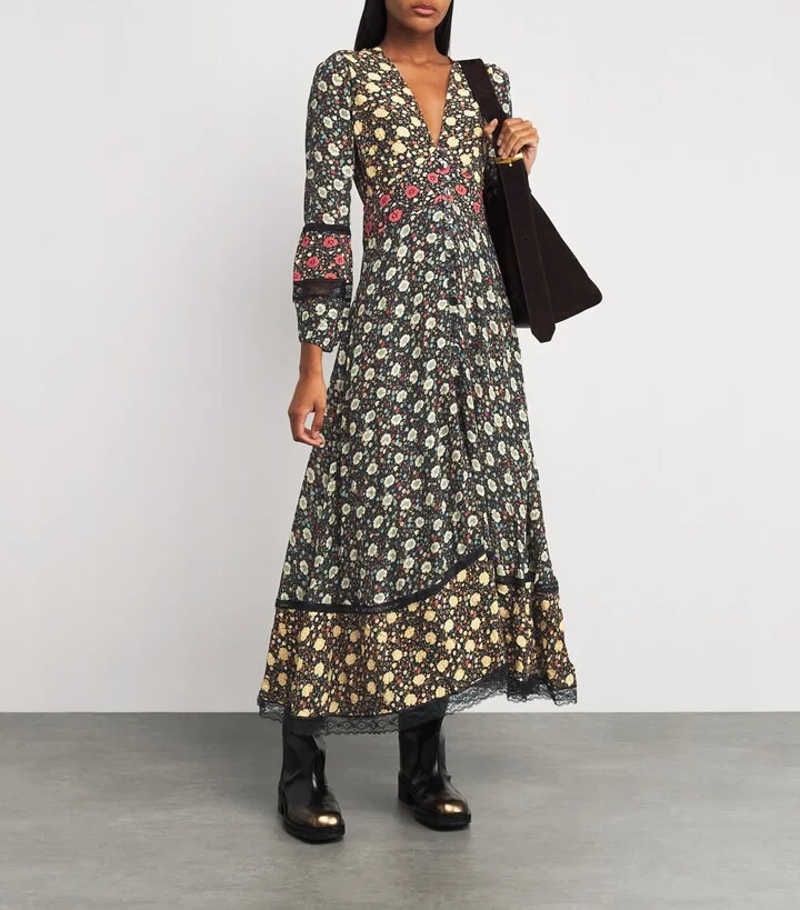Rixo Floral Raven Midi Dress - Image 2