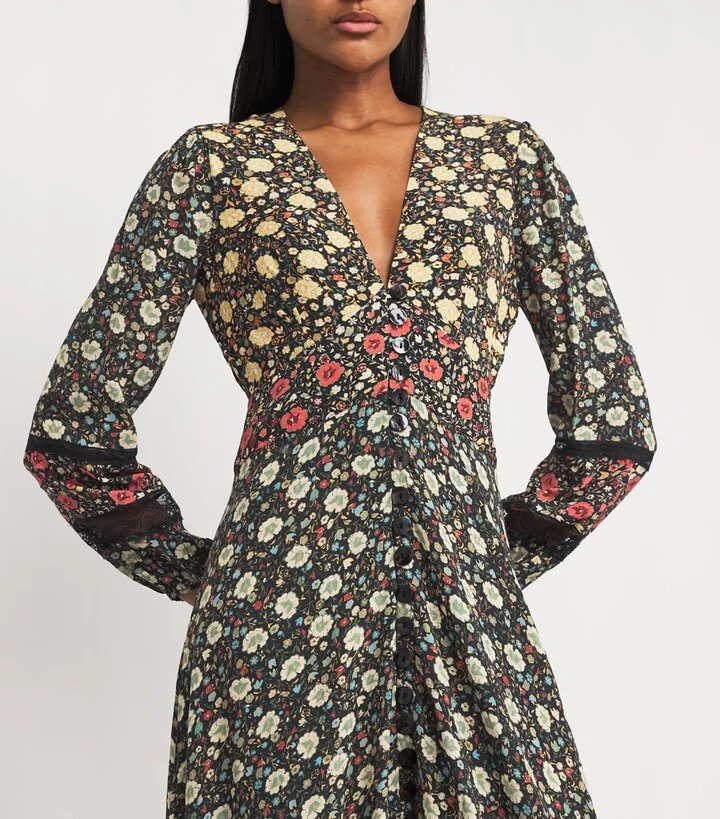 Rixo Floral Raven Midi Dress - Image 4