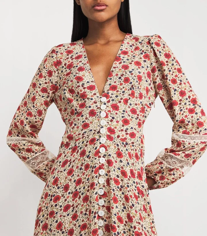 Rixo Floral Raven Midi Dress - Image 4