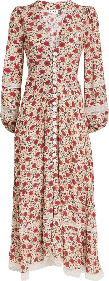 Rixo Floral Raven Midi Dress