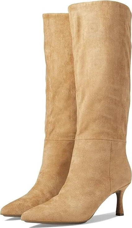 Rizzo Boots Women 6 Natural Pointed Toe Stiletto Heel Pull On ZPO3474