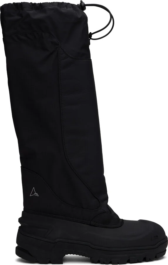 ROA Black Rubber Tall Boots
