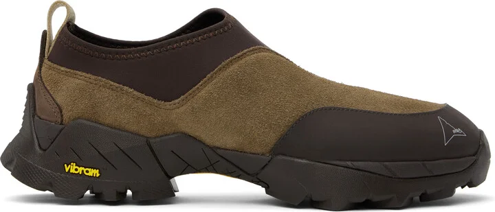 ROA Brown Slip On Sneakers