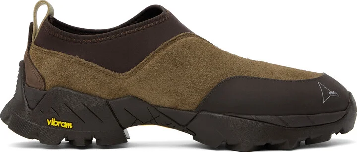 ROA Brown Slip On Sneakers