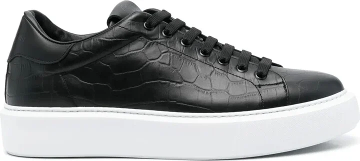 Road crocodile-embossed sneakers