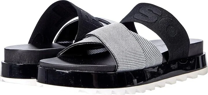 Roaming Sport Slide Women's US 9.5 White Black Cross Strap Sandal ZPO2222