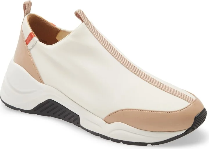WHITE/ BEIGE FABRIC
