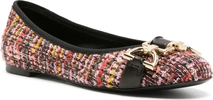 Roberta bouclé flat ballerina shoes - Image 2