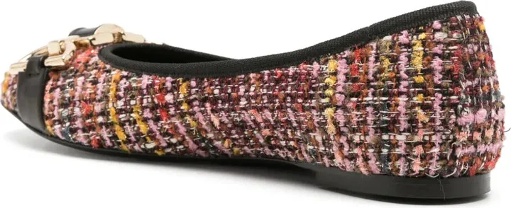 Roberta bouclé flat ballerina shoes - Image 3