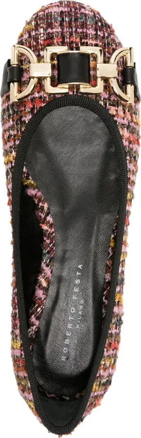 Roberta bouclé flat ballerina shoes - Image 4