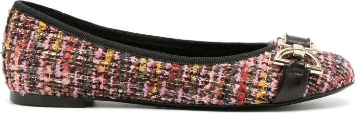 Roberta bouclé flat ballerina shoes