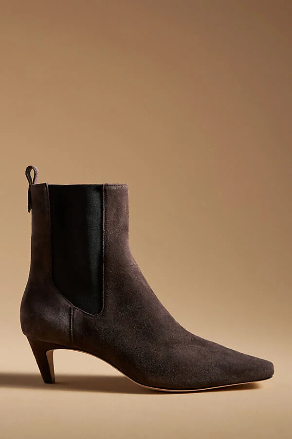 Roberta Snip-Toe Kitten-Heel Boots