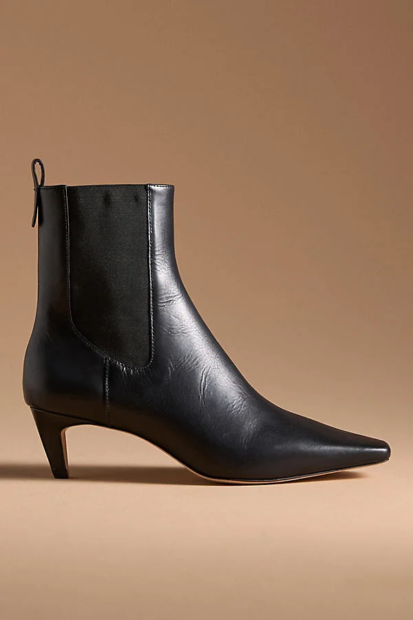 Roberta Snip-Toe Kitten-Heel Boots