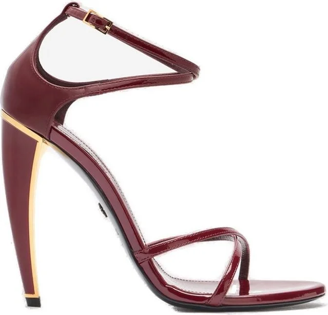 Roberto Cavalli Crossover Strap Fang Heel Sandals