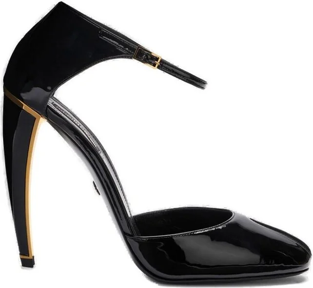 Roberto Cavalli Fang Heel Ankle-Strap Pumps