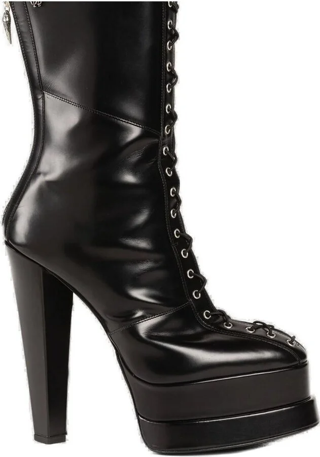 Roberto Cavalli Lace-Up Platform Boots