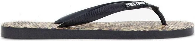 Roberto Cavalli Logo Detailed Slip-On Flip Flops