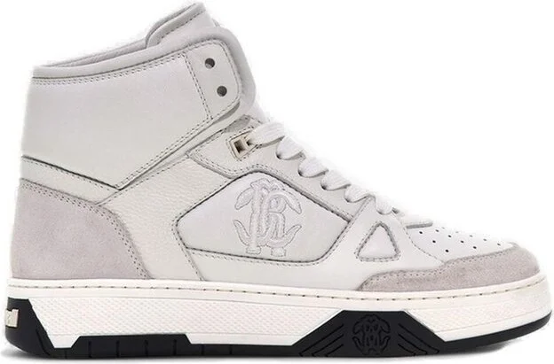 Roberto Cavalli Logo Embroidered High-Top Sneakers