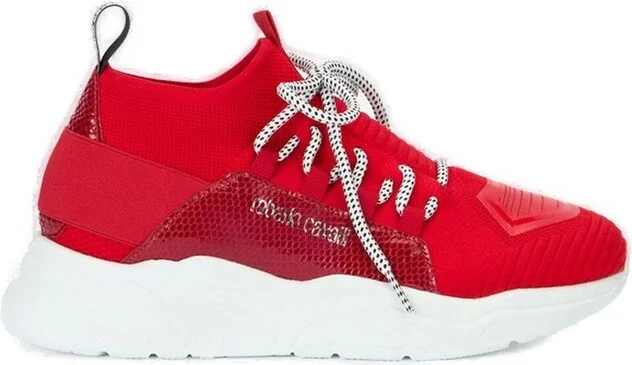 Roberto Cavalli Logo Printed Lace-Up Sneakers