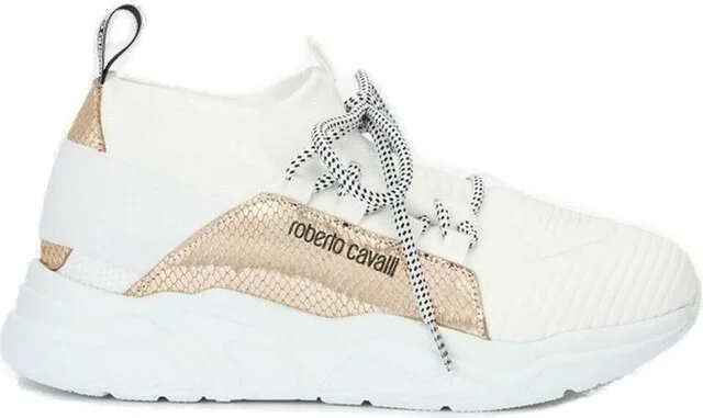 Roberto Cavalli Logo Printed Lace-Up Sneakers