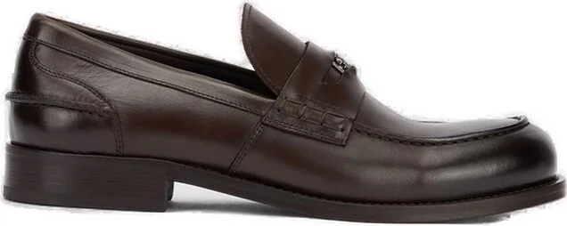 Roberto Cavalli Mirror Snake Monogram Loafers