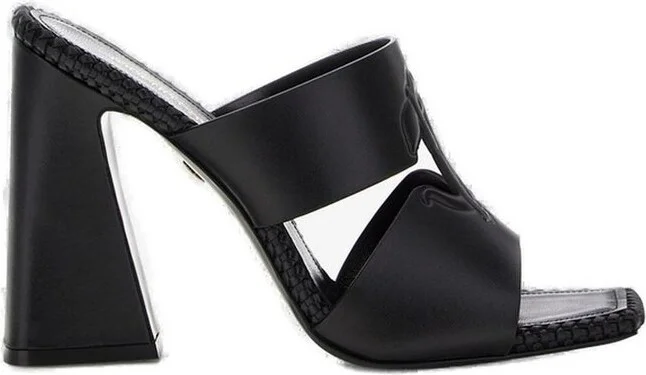 Roberto Cavalli Monogram Mirror Snake Sandals