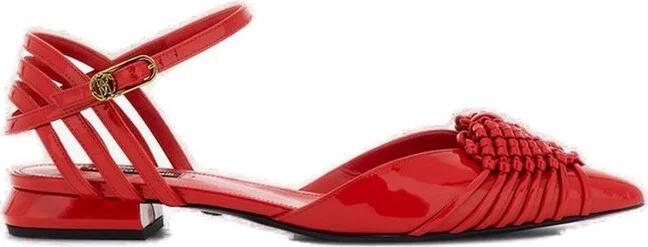 Roberto Cavalli Pointed-Toe Woven Sandals