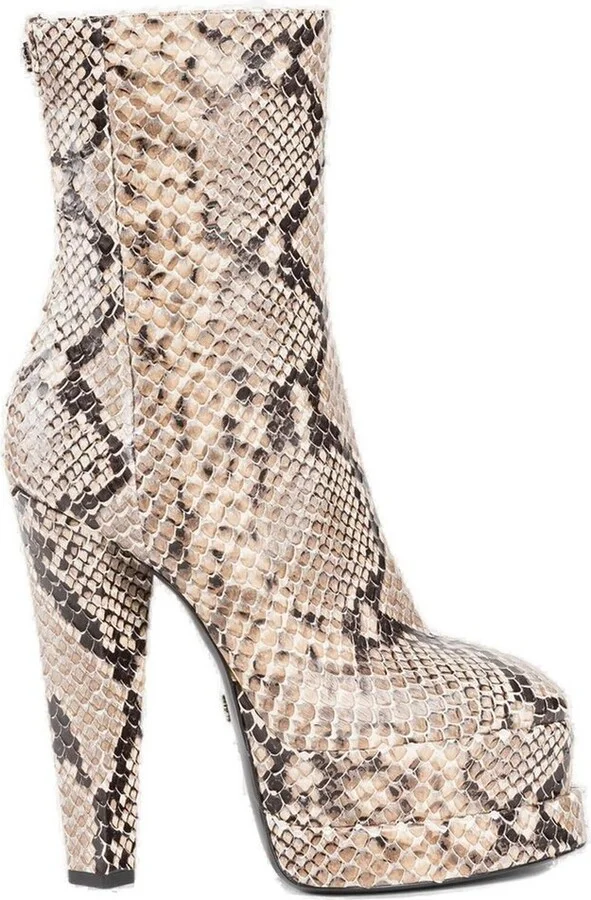Roberto Cavalli Printed Platform Ankle Boots