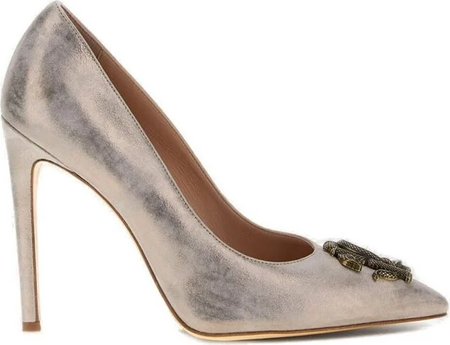 Roberto Cavalli RC Logo Pointed-Toe Pumps