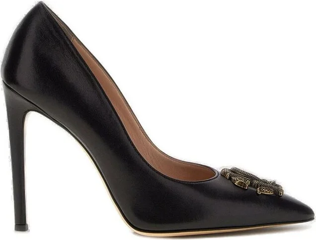 Roberto Cavalli RC Logo Pointed-Toe Pumps